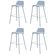 8 Kit 4 Banquetas Altas Hana RIvatti 89,50 cm -Altura- em PP Cinza Azulado e Base em Aco Pintada a Po